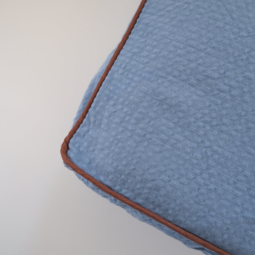 Catbedmatカバー Saxony Blue×Brown Piping