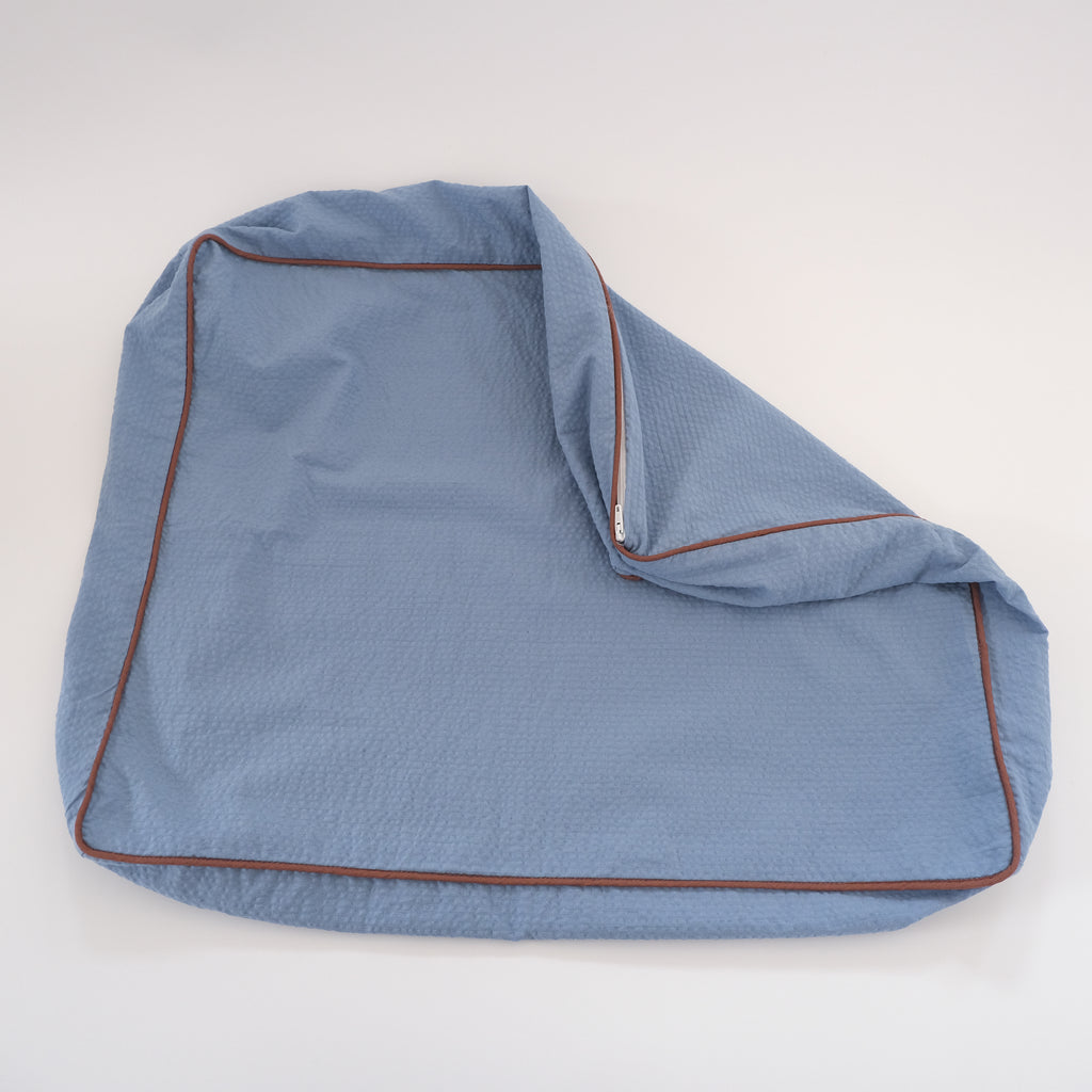 Catbedmatカバー Saxony Blue×Brown Piping