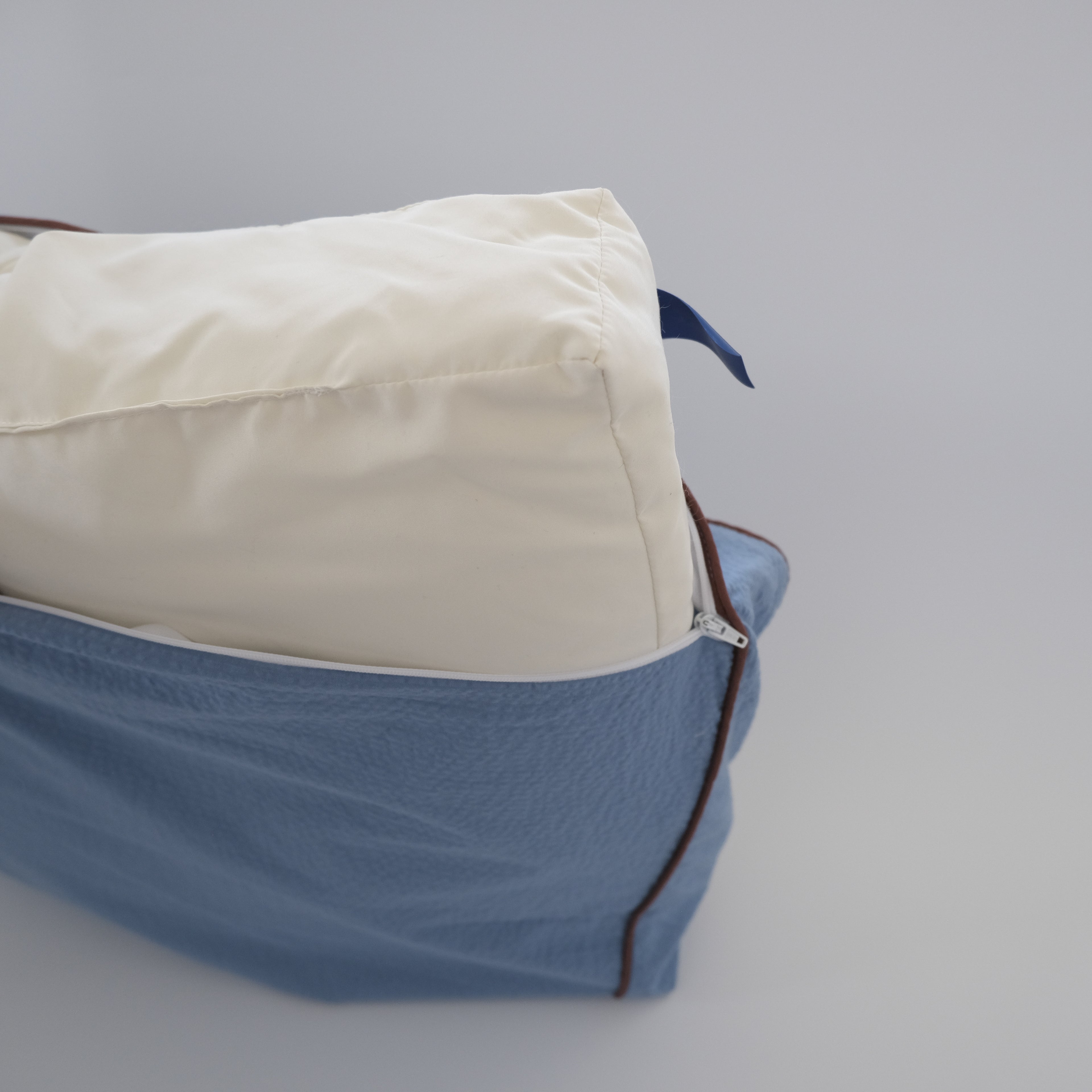 Catbedmatカバー Saxony Blue×Brown Piping