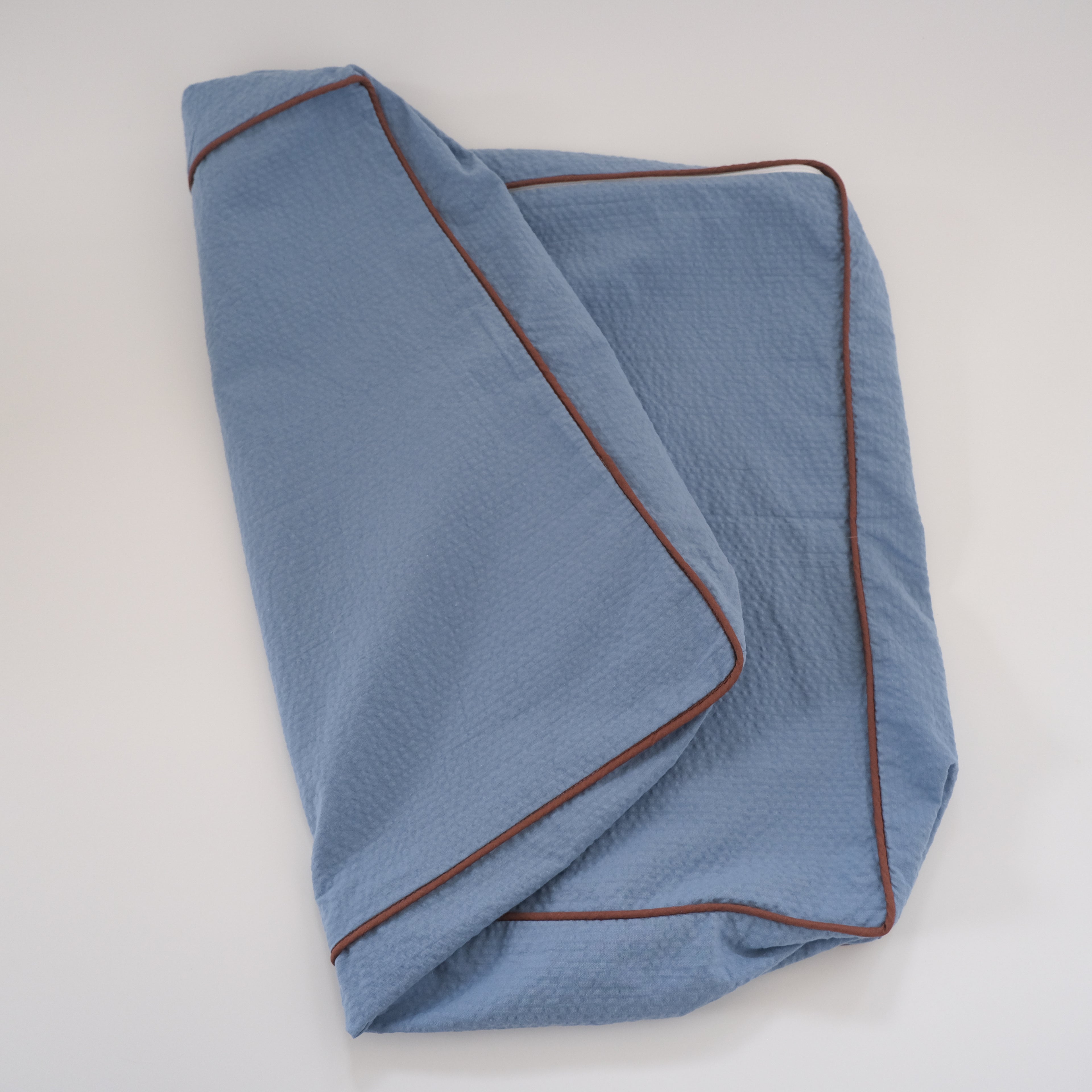 Catbedmatカバー Saxony Blue×Brown Piping