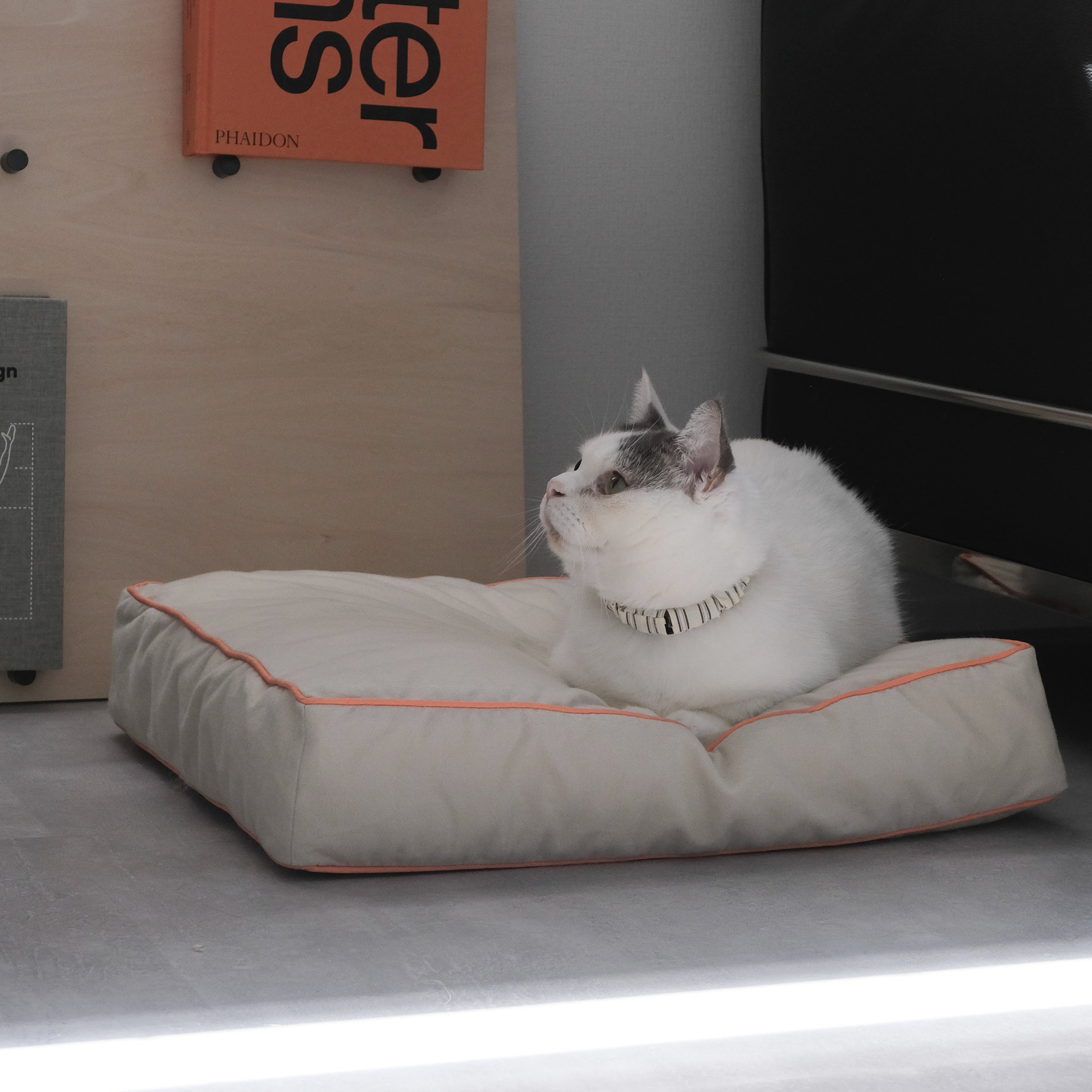 【予約】Catbedmatカバー　セミスウェード×Orangepiping