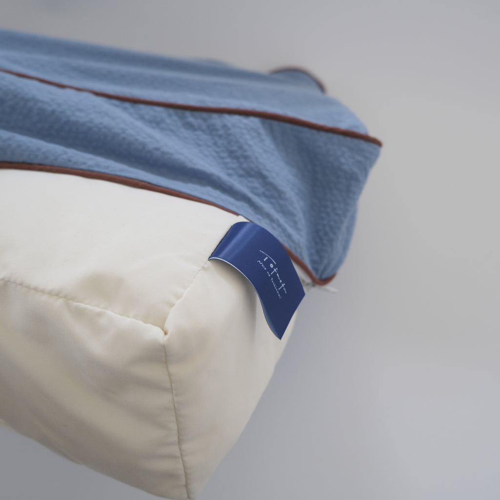 Catbedmatカバー Saxony Blue×Brown Piping